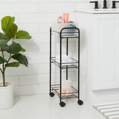  Bathroom Storage Cart Black - Room Essentials™