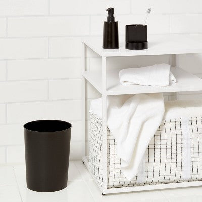  Bath Coordinates Bundle Black - Room Essentials™: Plastic Hand Washable, Includes Wastebasket & Soap Dispenser