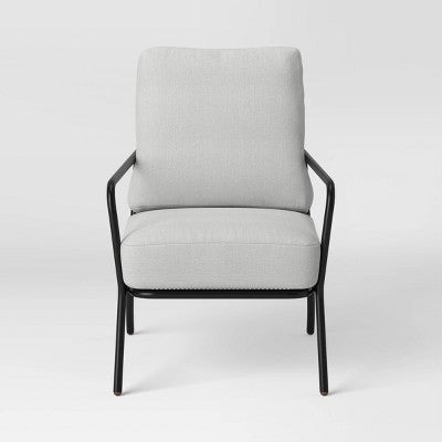  2pc Metal Mesh Outdoor Patio Chairs With Double Cushions, Club Chairs Black - Room Essentials™