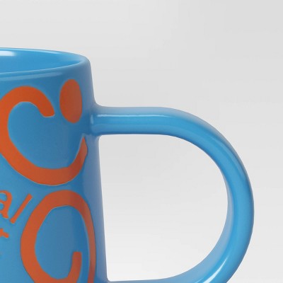  16oz Stoneware Emotional Support Coffee Mug Blue - Room Essentials™: Microwave & Dishwasher Safe Drinkware