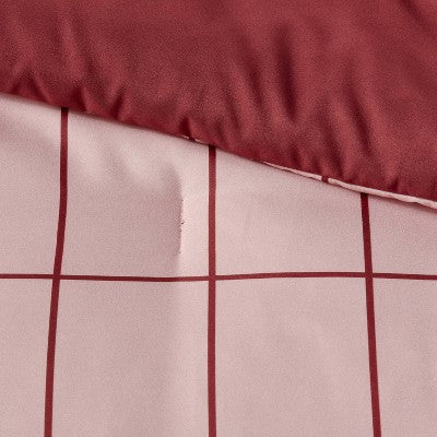  Grid Print Reversible Decorative Comforter Set With Throw - Room Essentials™