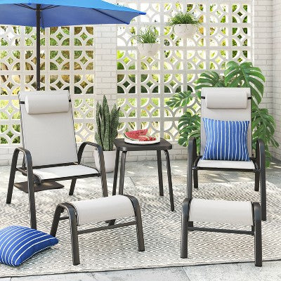  5pc Adjustable Back Patio Chat Set - Gray - Room Essentials™
