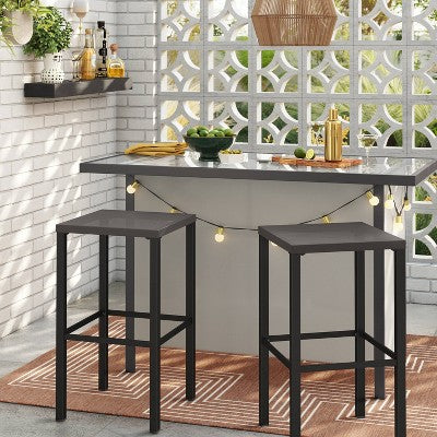  2pk Store & Serve Bar Stools - Black - Room Essentials™