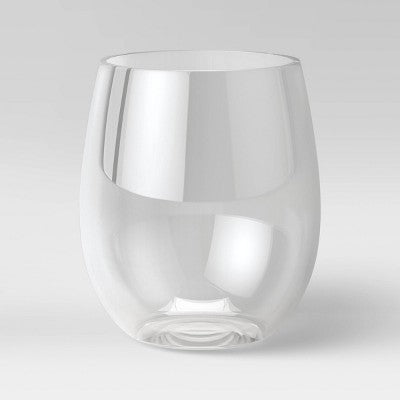  13.4oz 4pk Plastic Wine Glasses - Room Essentials™: Stemless, Outdoor, Dishwasher-Safe, Clear Drinkware
