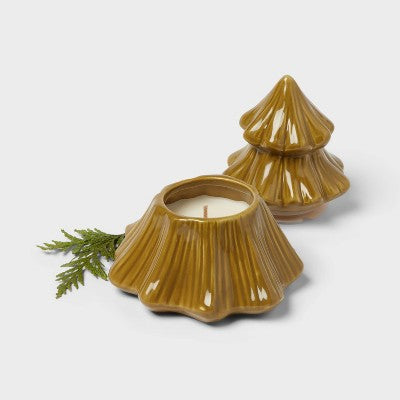 Pine Tree Figural Ceramic Autumn Leaf Pile Jar Candle - Room Essentials™