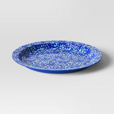  10.5" Plastic Terrazzo Candid Cobalt Dinner Plate Blue - Room Essentials™
