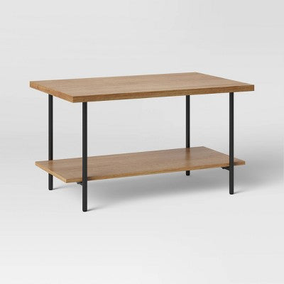  Wood And Metal Coffee Table With Storage Shelf - Room Essentials™
