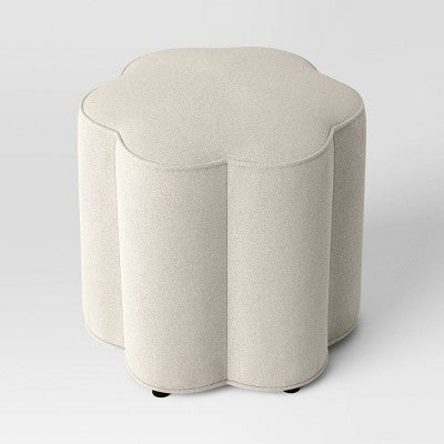  Scalloped Upholstered Ottoman - Room Essentials™