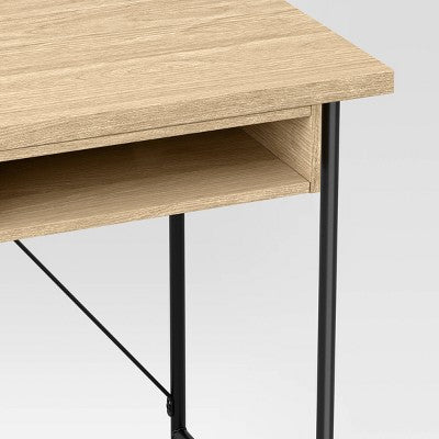  Wood And Metal Writing Desk With Storage - Room Essentials