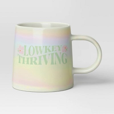  16oz Stoneware Low Key Thriving Mug - Room Essentials™: Coffee Cup, Microwave & Dishwasher Safe Drinkware
