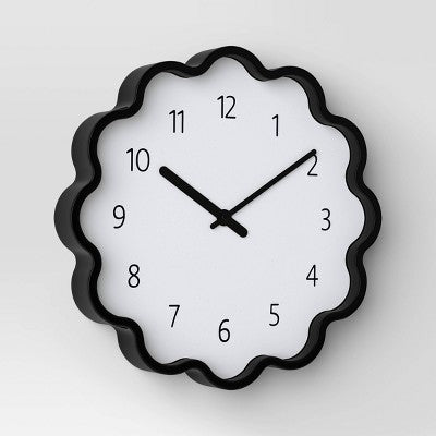  12" Wavy Wall Clock Black - Room Essentials™