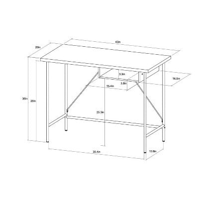  Wood And Metal Writing Desk With Storage - Room Essentials™