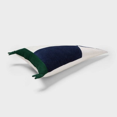  Triangle Corduroy Decorative Throw Pillow Navy Blue - Room Essentials™