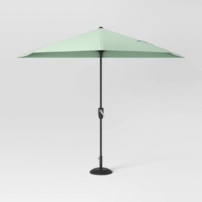  7.813'x8.83' Half Circle Patio Umbrella - Black Pole - Room Essentials™