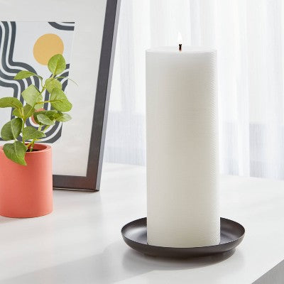  3" X 8" Unscented Candle White - Room Essentials™: Paraffin Wax, 110hr Burn Time, Home Decor