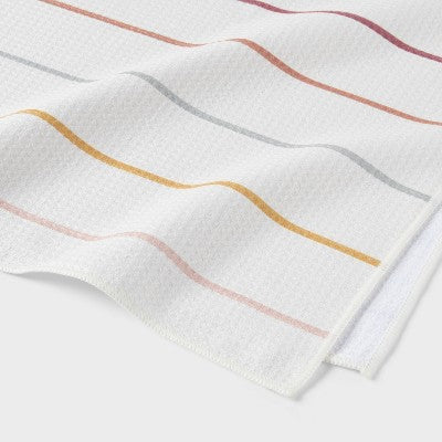  Quick Dry Striped Waffle Towel - Room Essentials™