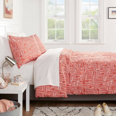 Tread Reversible Microfiber Comforter & Sheets Set Warm Red - Room Essentials™