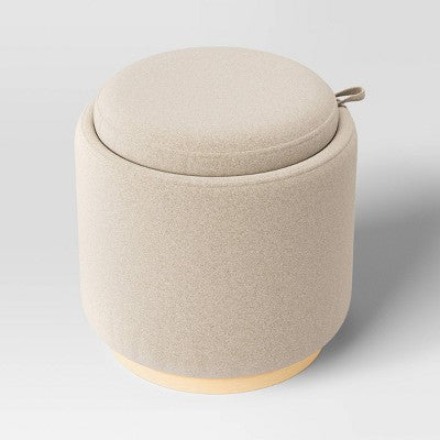  Round Upholstered Storage Ottoman - Room Essentials™