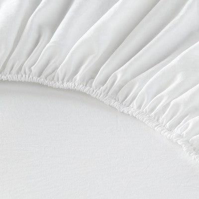  Full Garment Washed Microfiber Solid Sheet Set White - Room Essentials™