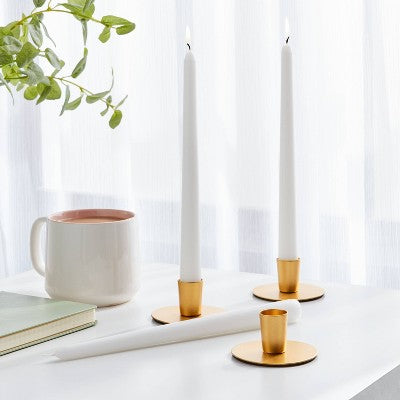  12pk Unscented Taper Candles White - Room Essentials™: Paraffin Wax, 10.6" Long, 6hr Burn Time, Set Of 12