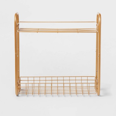  On The Wall 2 Tier Shelving Rack Metallic Gold - Room Essentials™