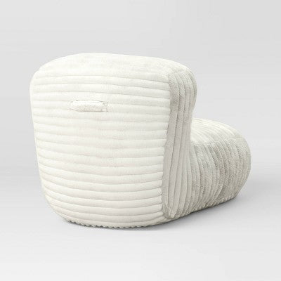  Memory Foam Filled Bean Bag Lounger With Corduroy Cover And Structured High Back Cream - Room Essentials™