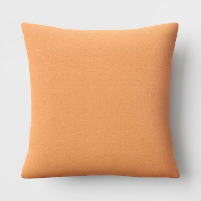  Square Woman With Pink Sunglasses Embroidered Cotton Square Throw Pillow Orange - Room Essentials™