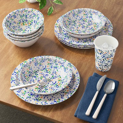  36oz Plastic Terrazzo Cereal Bowl Ivory - Room Essentials™