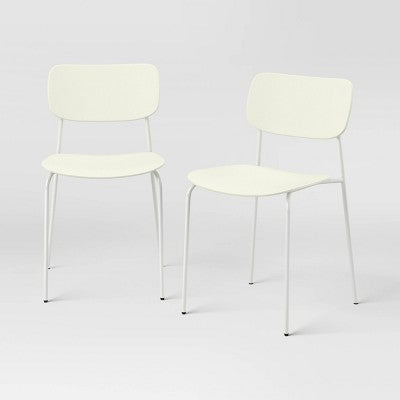  Set Of 2 Molded Plastic With Metal Base Dining Chair - Room Essentials™