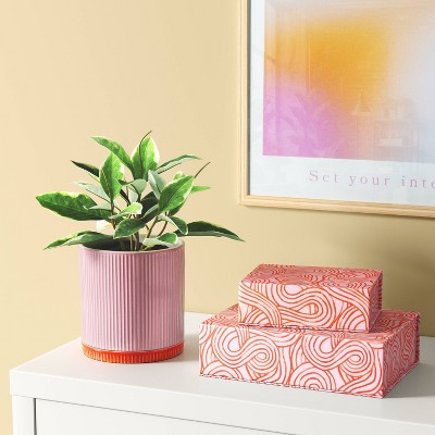  2pk Magnetic Lidded Decorative Boxes Pink - Room Essentials™