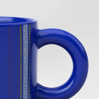  16oz Stoneware Piecemeal Horizontal Striped Mug Candid Cobalt - Room Essentials™