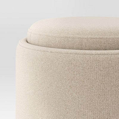  Round Upholstered Storage Ottoman - Room Essentials™