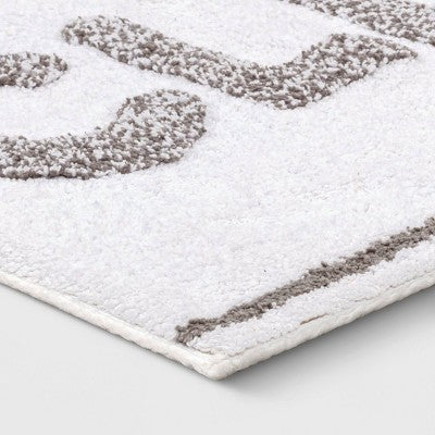  20"x30" Clean Tufted Bath Rug White/Gray - Room Essentials™