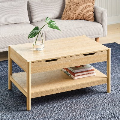  Scandi Coffee Tables Table With Drawers Natural - Room Essentials™