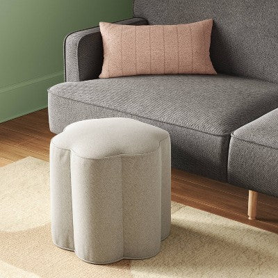  Scalloped Upholstered Ottoman - Room Essentials™
