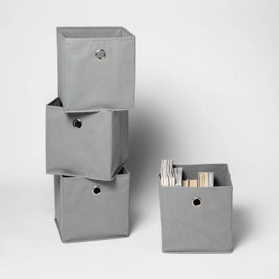  11" Fabric Bin Bundle 4pk Gray - Room Essentials™