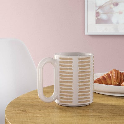  16oz Stoneware Broken Blinds Print Mug Golden Apple - Room Essentials™