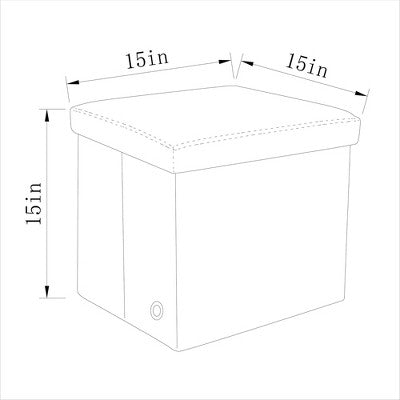  Collapsible Dorm Single Storage Ottoman - Room Essentials™