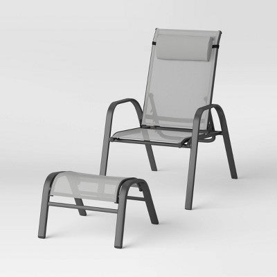  5pc Adjustable Back Patio Chat Set - Gray - Room Essentials™