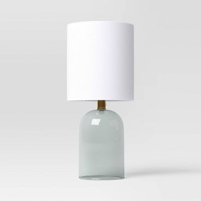  Glass Table Lamp With Open Base - Room Essentials™: ETL Listed, No Assembly, Modern Desk & Bedside Lighting