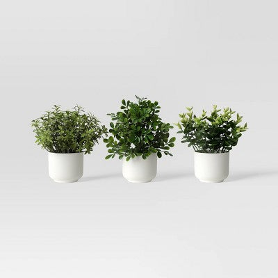  Herb Artificial Plant In White Pot - Room Essentials™