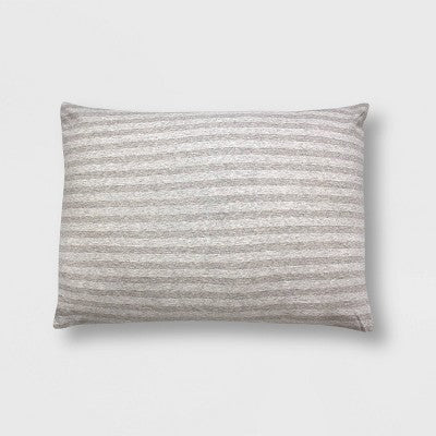  Standard Stripe Jersey Sham Gray - Room Essentials™: OEKO-TEX Certified, Knitted Polyester-Cotton Blend, Machine Washable
