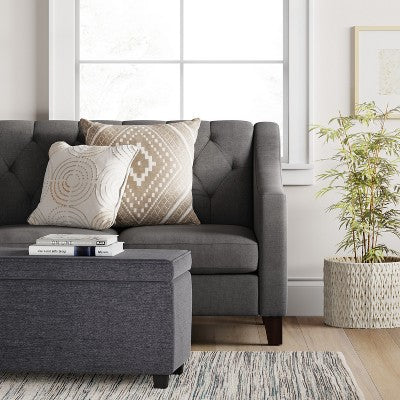  Double Storage Dorm Ottoman Dark Gray - Room Essentials™