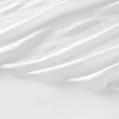  Full Garment Washed Microfiber Solid Sheet Set White - Room Essentials™