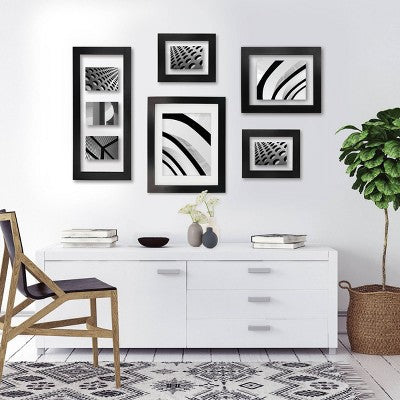  11" X 14" Matted To 8" X 10" Wide Gallery Frame Black - Room Essentials™
