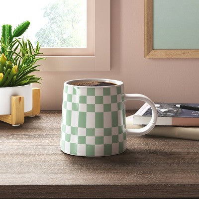  16oz Stoneware Checkerboard Mug - Room Essentials™