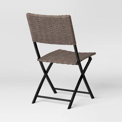  Wicker Outdoor Portable Folding Chair Brown - Room Essentials™