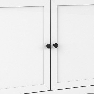  Traditional Storage TV Stand With Doors And Shelves For TVs Up To 65" Classic White - Room Essentials™