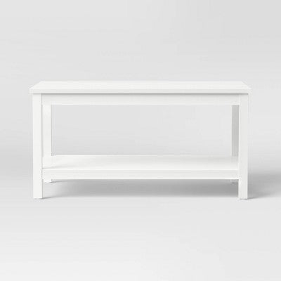  Traditional Coffee Table With Storage Shelf Classic White - Room Essentials™