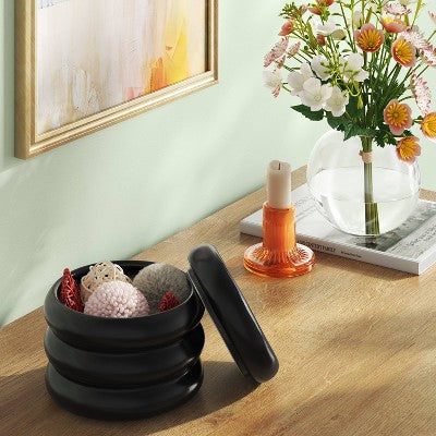  Bubble Lidded Box Black - Room Essentials™